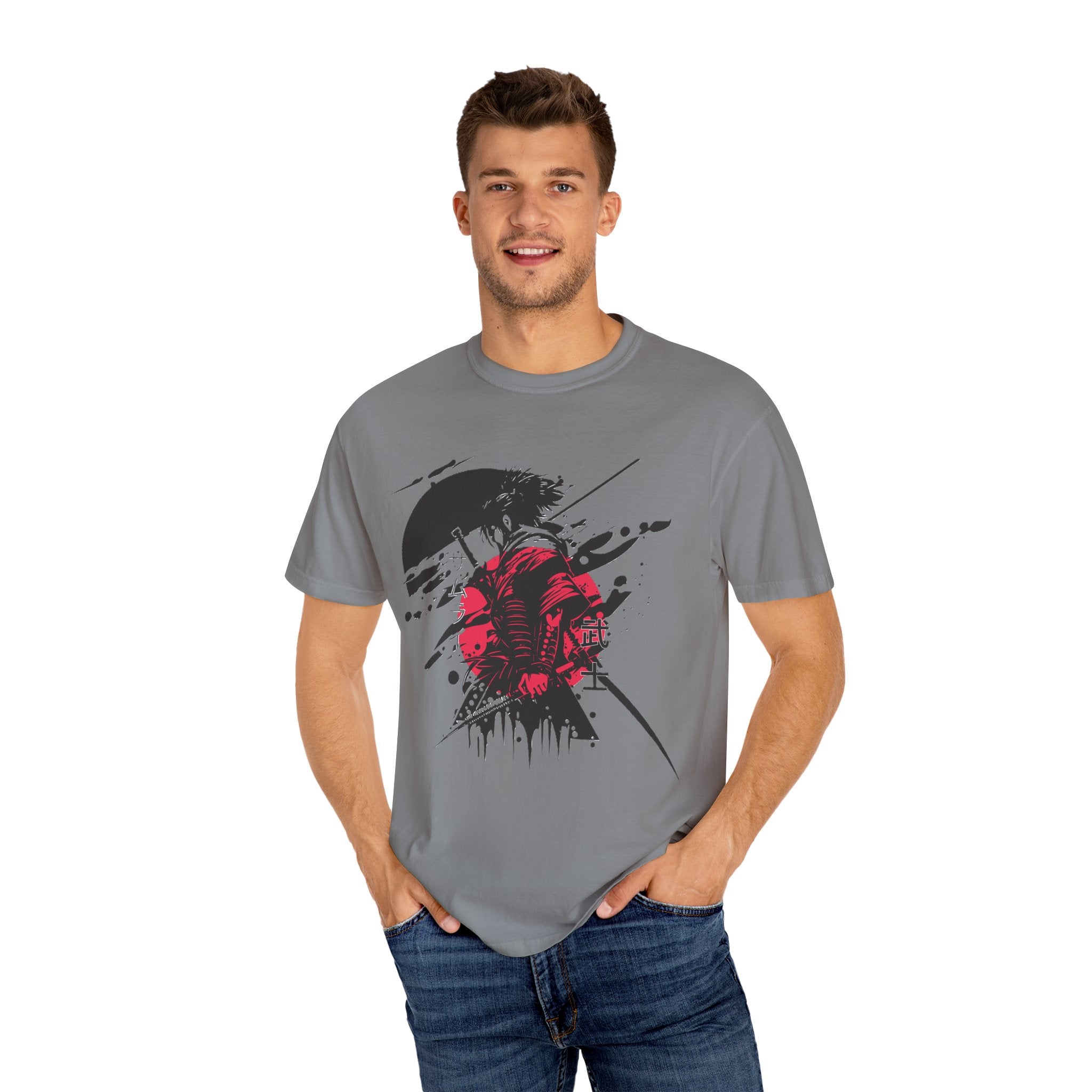 Garment-Dyed Graphic T-Shirt with Artistic Umbrella Design, Casual Tee for Art Lovers, Unique Gift for Birthdays, Fashion Statement, [...]
