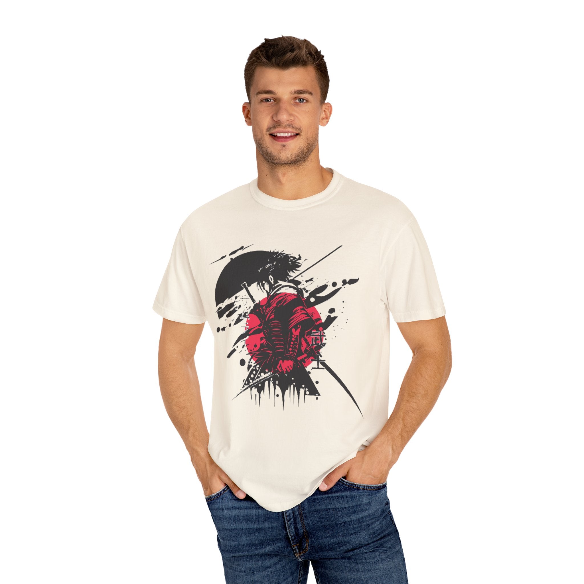 Garment-Dyed Graphic T-Shirt with Artistic Umbrella Design, Casual Tee for Art Lovers, Unique Gift for Birthdays, Fashion Statement, [...]